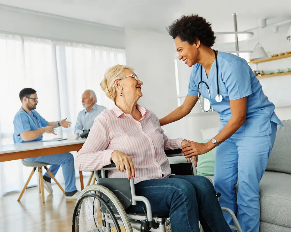 Skilled nurse providing professional home care to patient in Rockwall TX